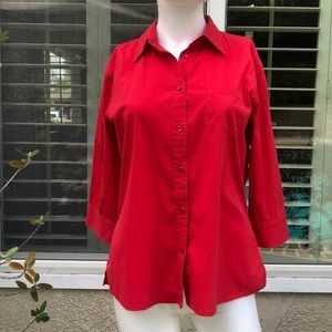 Faconable Red 3/4 Sleeve Blouse Sz8
